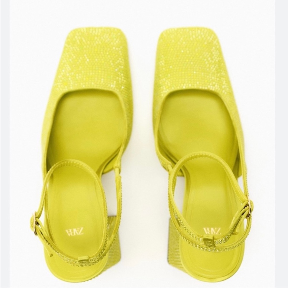 Zara Rhinestone Block Heel Sandals - Picture 2 of 5
